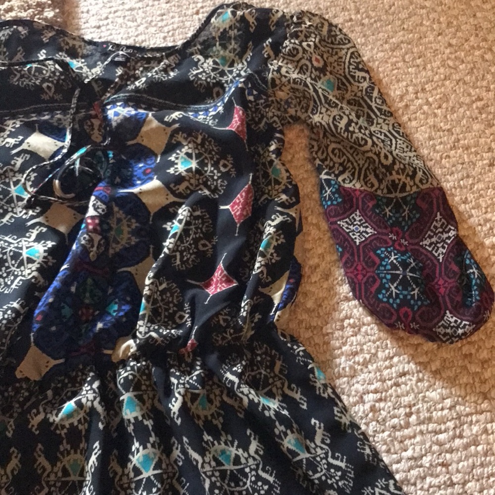 BeBop 3/4 sleeve cinch waist dress with slip/liner - Picture 4 of 7